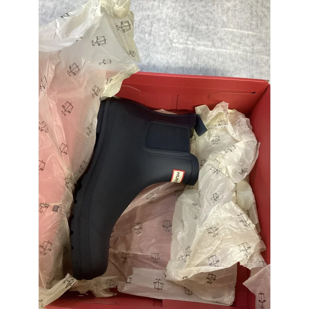 Hunter Womens Original Chelsea‎ Boot Navy Blue Matte Rain Boots WFS2078RMA US 11